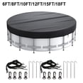 thumbnail image 2 of GLFILL 210D Oxford cloth Round Solar Pool Cover 6 Size Black: Heat Absorption 18FT, 2 of 3