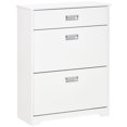 thumbnail image 1 of HOMCOM Armoire à Chaussures Moderne avec 3 Tiroirs pour 16 Paires de Chaussures Blanc, 1 of 10