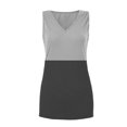thumbnail image 4 of Fridja Womens Casual Loose Color Matching Button V-neck SleevelessTops Blouses Vests, 4 of 6