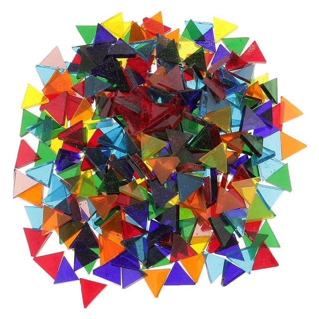 simhoa 160g Mosaic Tiles Stained Glass - Assorted Colors Transparent Mosaic Glass Tiles 14mm