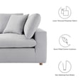 thumbnail image 2 of Modway Commix 2 Piece Down Filled Overstuffed Sectional Sofa Set in Light Gray, 2 of 10