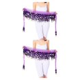 thumbnail image 3 of Transemion Wide Application Belly Dance Sequined Waist Versatile And Stylish Waist purple 2Set, 3 of 6