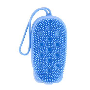 Bathing Scrubber Silicone Body Brush Double scrubber baby scrubber bathing Size Baby Bathing Brush Bathroom Washing Utensil, Blue