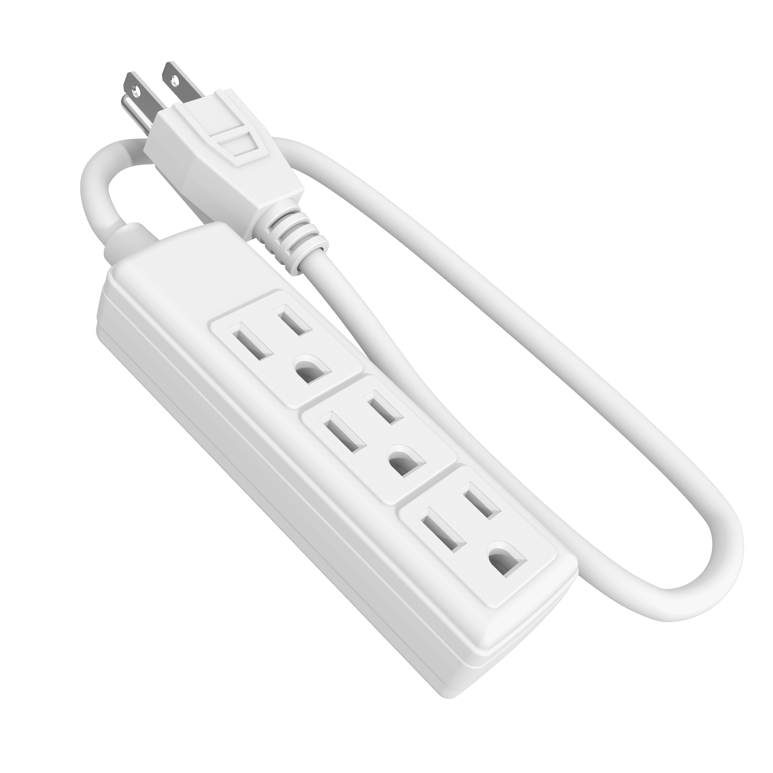 Hyper Tough 3-Outlet Power Strip White
