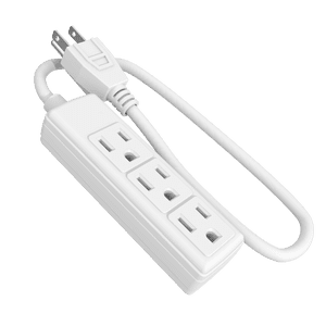 Hyper Tough 3-Outlet Power Strip White