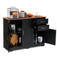 thumbnail image 1 of Giantex Buffet Bahut, Armoire de Garde-Manger au Sol avec Tablette Ajustable, Armoire de Rangement de Bar Polyvalente, Noir, 1 of 10