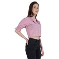 thumbnail image 4 of Moomaya Puff Sleeve Crop Top For Women Solid Button Down Collar Designer Shirt, 4 of 7