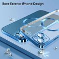 thumbnail image 3 of For Apple iPhone 16 Plus Magnetic Case with HaloLock Shockproof Protective Electroplating Clear Cover - Blue, 3 of 5