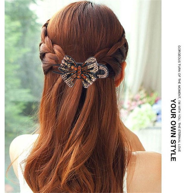 EGNMCR Hair Clips Rhinestone Hair Clip Flexible Design Women Hair Dovetail Clip Hair Clip