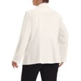 thumbnail image 3 of GRACE & GRANDEUR Blazer de Bureau pour Femme Grande Taille d'Automne à Revers Cranté, Boutonné, 2X Blanc, 3 of 6