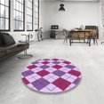 thumbnail image 4 of Ahgly Company Tapis d'Intérieur Lavable en Machine Carré Transitionnel Fleur Rose, 7 Pieds Carré, 4 of 7