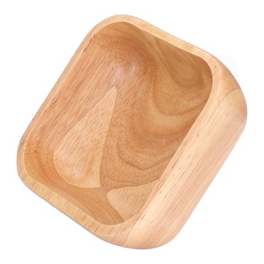 Wooden Snack Bowl,Rubber Wood Salad Bowl Square Bowl Wooden Salad Bowl Multi-Functional