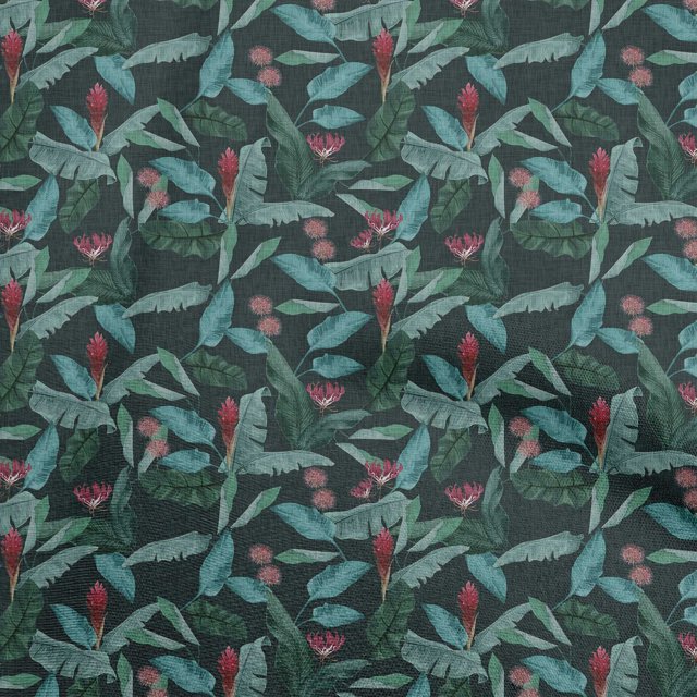 oneOone Viscose Chiffon Teal Green Fabric Tropical Sewing Craft Projects Fabric Prints By Yard 42 Inch Wide