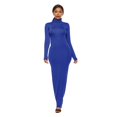 thumbnail image 1 of TopLLC Longues Robe à Manches à Col Rond pour Femme Décontractée Couleur Col Montant Manches Longues Extensible Ajustée Longue Robe Haut pour Femme, 1 of 6