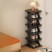 Fwttom Plastic Shoe Rack, Plastic Folding Shoe Rack Simples & Space Saving Storage Rack Home Shoe Cabinet Dormitory Shoe Rack No Installation Required