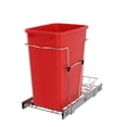 thumbnail image 1 of Rev-A-Shelf RV-12KD-16C-S Single 35 Quart Sliding Pullout Trash Bin, Red, 1 of 9
