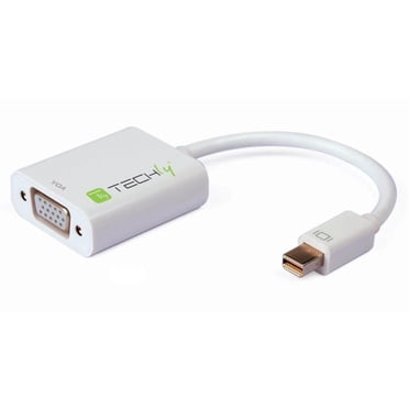 Techly Adaptateur Mini DisplayPort1.2 (Thunderbolt) vers VGA Femelle jusqu'à 1920x1200 @ 60HZ Compatible avec DisplayPort 1.2 et 1.3