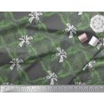thumbnail image 2 of Soimoi Gray polyester Crepe Fabric Pine & Leaves Print Sewing Fabric Yard 42 Inch Wide, 2 of 3