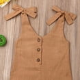 thumbnail image 4 of Baby Girls Summer Sleeveless Romper Lace-up Button Down Ruffled Jumpsuit, 4 of 9
