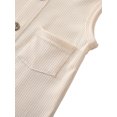 thumbnail image 3 of SUNSIOM Baby Summer Romper, Solid Sleeveless Button Closure Ribbed Jumpsuit, 3 of 9