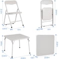 thumbnail image 2 of YUSAZENS 3-Piece Folding Card Table and Chair Set, Upholstered Activity Set with Portable Metal Frame, Great for Eating, Reading & Playing Indoors and Outdoors,Beige, 2 of 8
