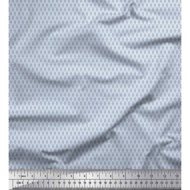 Soimoi Modal Satin Fabric Geometric Small Print Sewing Fabric Yard 42 Inch Wide