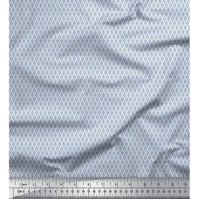 Soimoi Silk Fabric Geometric Small Printed Fabric 1 Yard 42 Inch Wide