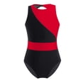thumbnail image 1 of Mufeng Combinaison de Danse Ballet Sans Manches en Maille Color Block pour Filles Rouge&Noir 10, 1 of 7