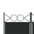 thumbnail image 5 of vidaXL 4-Panel Room Divider Black 160x220 cm Fabric, 5 of 5