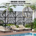 thumbnail image 2 of OUYAWEI Metal Privacy Screen,Freestanding Decorative Divider,Extended Height Privacy Screen with Stable Base for Garden,Palm leaf design, 2 of 8