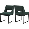 thumbnail image 1 of Meridian Furniture Jayce Green Boucle Fabric Dining Chair, 1 of 6