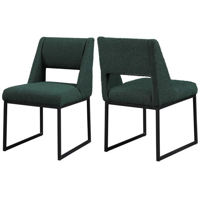 Meridian Furniture Jayce Green Boucle Fabric Dining Chair