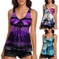 thumbnail image 4 of Tankini Bathing Suits For Women Floral Swim Suits  Women Two Piece Tummy Control Swimsuits Tankini Tops With Boyshorts, 4 of 9