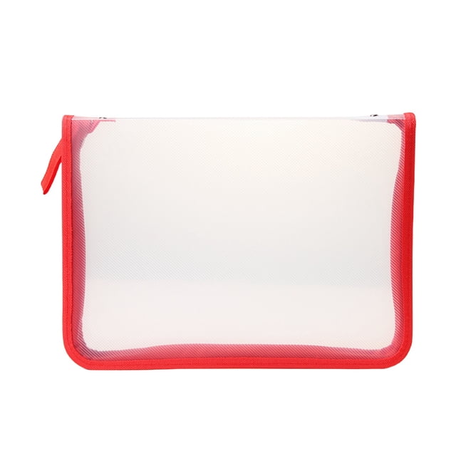 A4 Zipper File Organizer Bag with Clear Transparent Design for Office Documents, School Supplies, and Travel Essentials