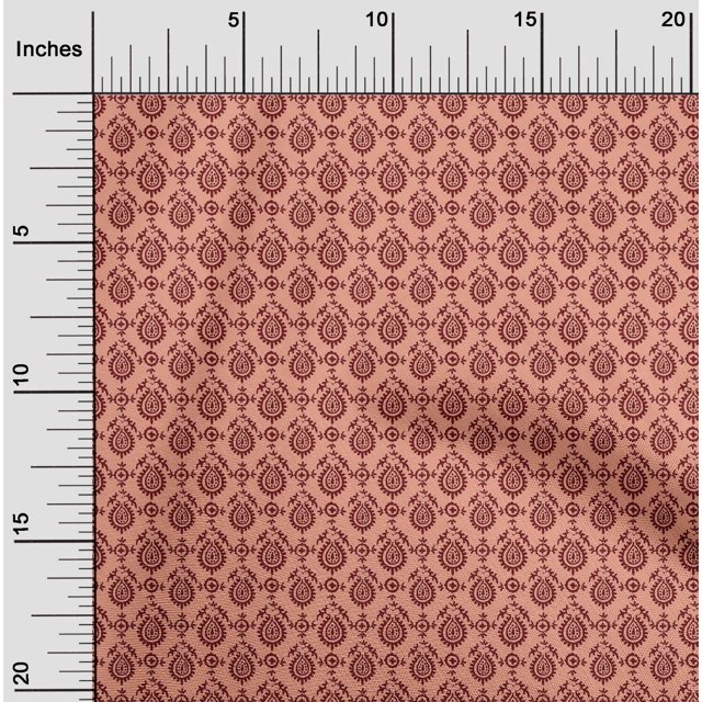 oneOone Polyester Lycra Fabric Floral Block Print Sewing Fabric BTY 56 Inch Wide