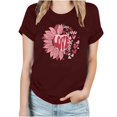 thumbnail image 2 of Meichang T-Shirts Joyeuse Saint-Valentin Femmes Mignon Imprimé Cœur T-Shirts Mignons Hauts Col Rond Manches Courtes T-Shirts de Vacances Saint-Valentin, 2 of 4