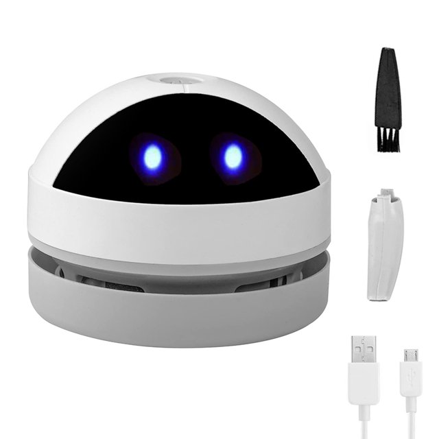 Hallocool Mini Desktop Vacuum Cleaner Robot Vacuum Cleaner for Desktop, Portable Small USB Vacuum C