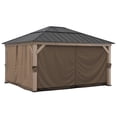 thumbnail image 1 of SUNJOY Replacement Curtains for 13 ft. × 15 ft. Wood-Framed Gazebos, Brown, 1 of 5