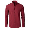 thumbnail image 2 of Chemises Habillées pour Hommes Coupe Ajustée Manches Longues Boutonnées - Matériau Polyester Spandex, Extensible 4 Directions, Résistant aux Plis, 2 of 4
