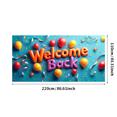 thumbnail image 3 of Welcome Back Banner Gradient Heart Stars Party Decoration Background Backdrop for Office Classroom Event Photography Celebration Decors, 3 of 4