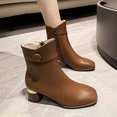 thumbnail image 4 of LSLJS Bottes Mi-Mollet à Talons Hauts pour Femmes, Bottes Rétro de Mode pour Femmes à Talon Épais à Talons Hauts Bout Mi-Mollet, Bottes Mi-Mollet pour Femmes, 4 of 8