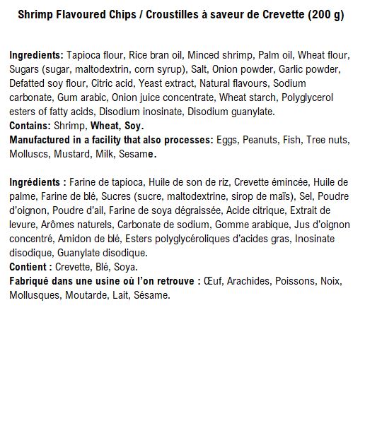 Crevettes Saveur Croustilles F-PQ