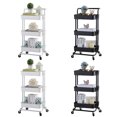 thumbnail image 3 of Storage Trolley Plastic Simple 3 Tiers Rack Cart Rolling Utility Cart with Wheel, 3 of 9