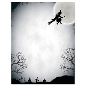 Au-dessus de la Lune Halloween Lettre Papers- 25 Feuilles Automne Holiday Computer Paper, Bulletin, Annonce et Invitation