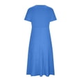 thumbnail image 4 of Pisexur Robe à Manches Courtes à Col en V Mode Robe Décontractée pour Femmes à Manches Courtes Imprimée à Col Rond Robe pour Dames Robes Femmes Robe, 4 of 6