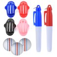 thumbnail image 4 of 1 Set Golf Ball Triple Track 3 Line Marker Chrome Stencil +2Pcs Marker Pen Golf Putting Positioning Aids Outdoor Golf Sport Tool Red Set, 4 of 6