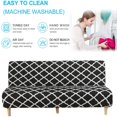 thumbnail image 1 of 2024 Futon Slipcover Armless Sofa Covers Stretch Sofa Bed Slipcover Protector Elastic (Light Gray Animal), 1 of 10