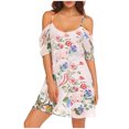 thumbnail image 1 of CEHVOM Robe d'Été Décontractée de Plage à Bretelles pour Femme, Petite, à Imprimé Floral, 1 of 5