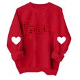 thumbnail image 2 of Printemps TIMIFIS Valentines Day Cadeaux pour Elle Chandail Cœur pour Femmes Mode Mignon Imprimé Amour Chandails à Col Rond Décontractés Manches Longues Tenues de Printemps Automne - Printemps/été, 2 of 3