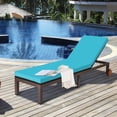 thumbnail image 4 of Costway 2PC Patio Rattan Lounge Chair Chaise Recliner Back Adjustable W/Wheels Cushioned, 4 of 10